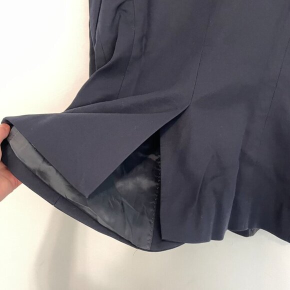 J. CREW Solid Navy Blue Striped Lining Two Button 100% Cotton Work Blazer Jacket - Picture 15 of 16